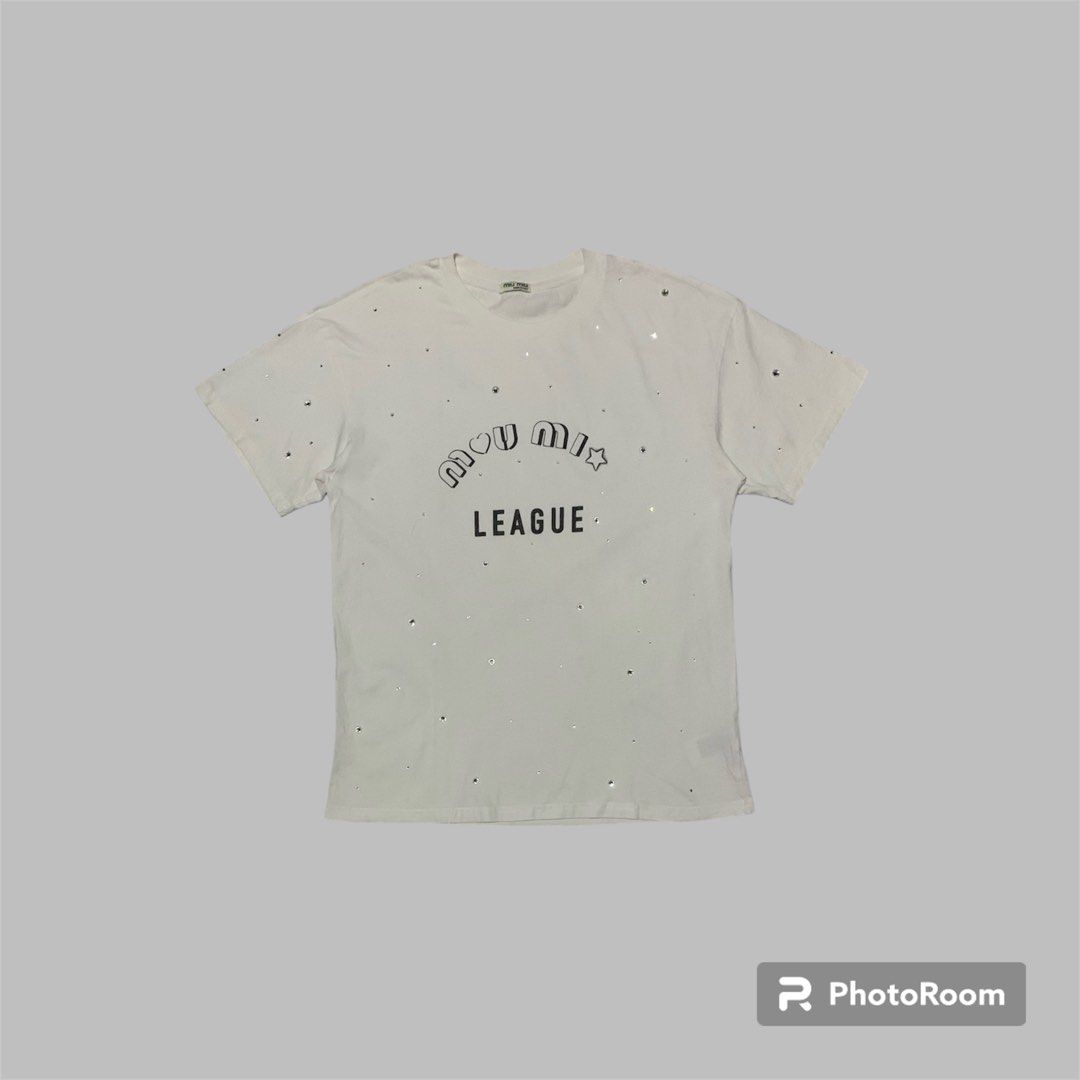 MIU MIU LEAGUE T-SHIRT, Luxury, Apparel on Carousell