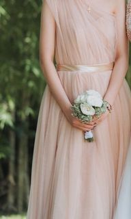 Nude Beige Tulle Gown