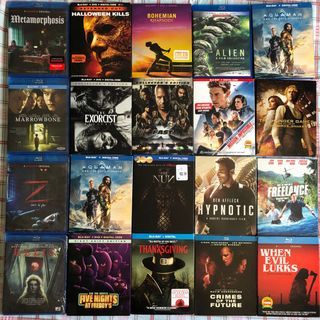 Original Blu-rays DVD for SALE (Mission Impossible, The Nun, Five Nights of Freddys, Disney Lion King Cinderella, Hunger Games, Aquaman, Fast and Furious X, Kingsman 4K Ultra HD player horror action thriller suspense book songbirds and snakes)