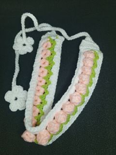 Peach  Tulip Crochet Headband for girls and women