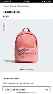 Pink Adidas Nylon Backpack (Original Price 1900 PHP)