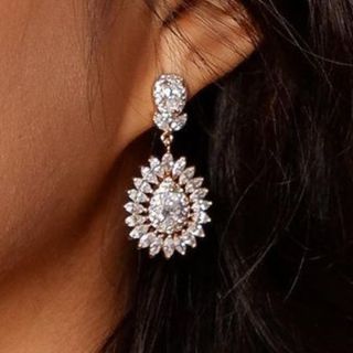 christopher munar teardrop statement handmade citrine zirconia earrings pageant debut wedding prom ball bridal accessories jewelry