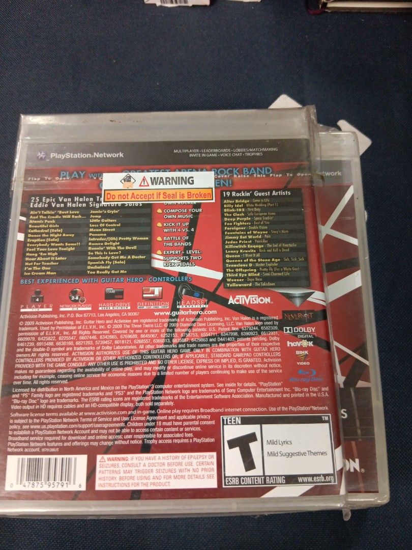 PS3 Guitar Hero Van Halen (Category: PlayStation) located in Manila. Submitted by ayinong0453384 (Listing ID 1297706518, Image 2). Description: item is in excellent condition sealed 3 pcs available pm for order.