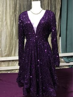Purple Sparkling Cocktail Dress