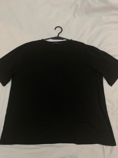 SM WOMAN PLUS - Plain black ribbed shirt - Plus size 3XL