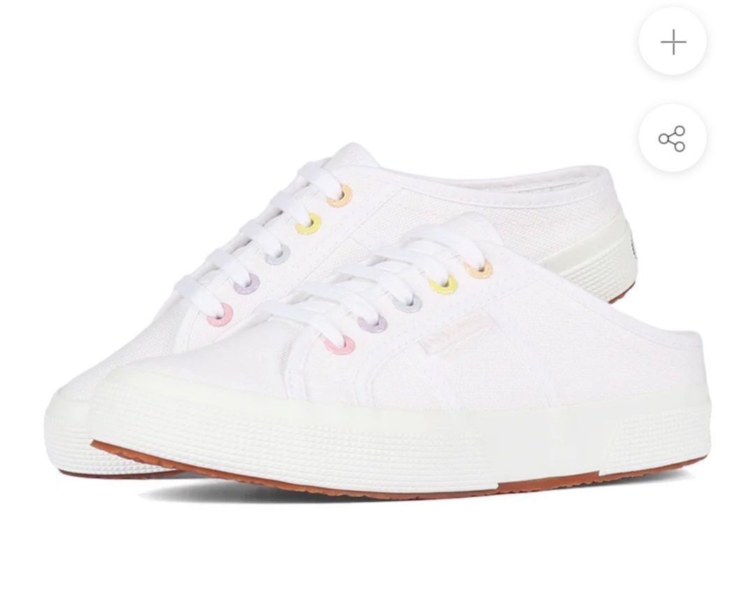 Superga 2402 Mule Rainbow Eyelets White Multicolor Pastel come w box Women s Fashion Footwear Sneakers on Carousell