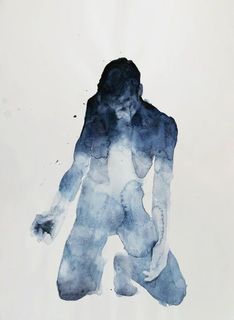 Watercolor  nude painting 000123