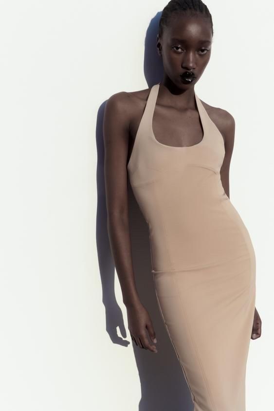 Fitted halter dress outlet