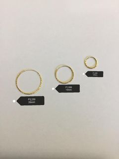 18k Saudi gold loop earrings