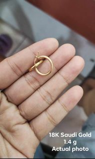 18K Saudi Gold Loop Earrings Plain
