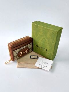1955 horsebit small id/card case wallet card holder coin purse women's gucci
