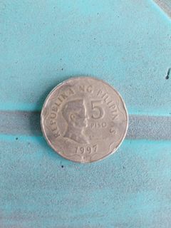 1997 5 Pesos coin with Mint Mark