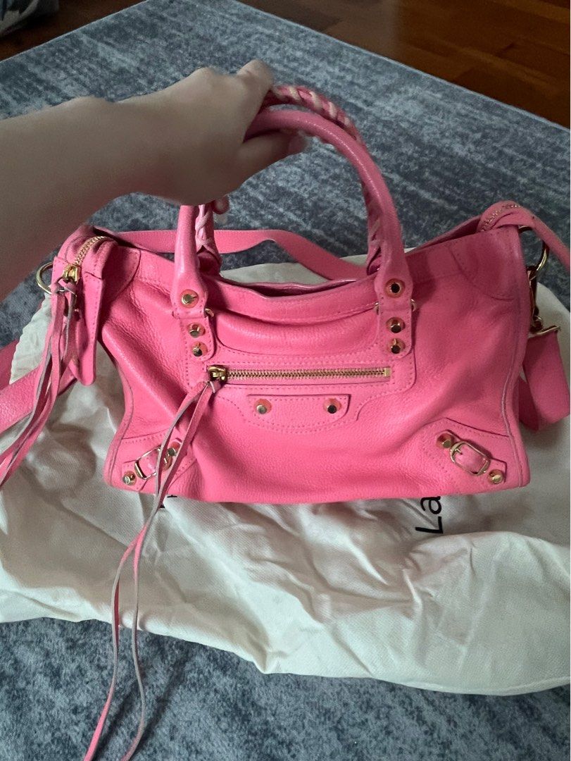 Authentic Balenciaga City Bag Small Hot pink