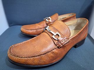 BALLY Horsebit Loafers in Swiss Grained leather size   US 9 1/2