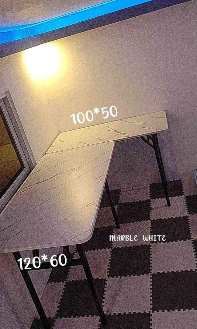 BEST SELLER 📌💌 FOLDABLE COMPUTER TABLE SALE L SHAPE (Category: Tables & Sets) located in Manila. Submitted by kellychz (Listing ID 1297930348, Image 2). Description: L SHAPE FOLDABLE COMPUTER TABLE BRAND NEW ON HAND COD OR GCASH.