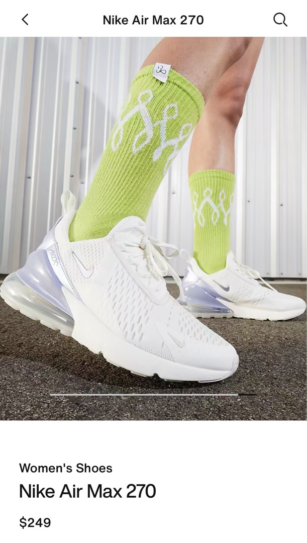 BNIB Nike Air Max 270 Size 8 Womens White Indigo Haze Oxygen Purple Women s Fashion Footwear Sneakers on Carousell