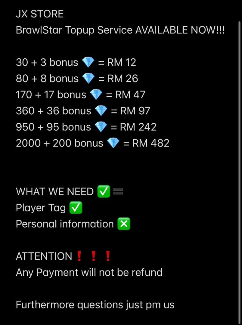 Brawl Star Top Up, Video Gaming, Video Games, Others on Carousell