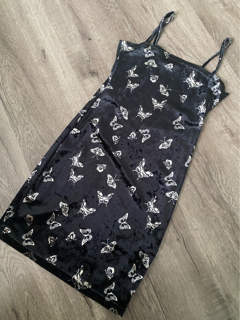 Butterfly velvet dress online