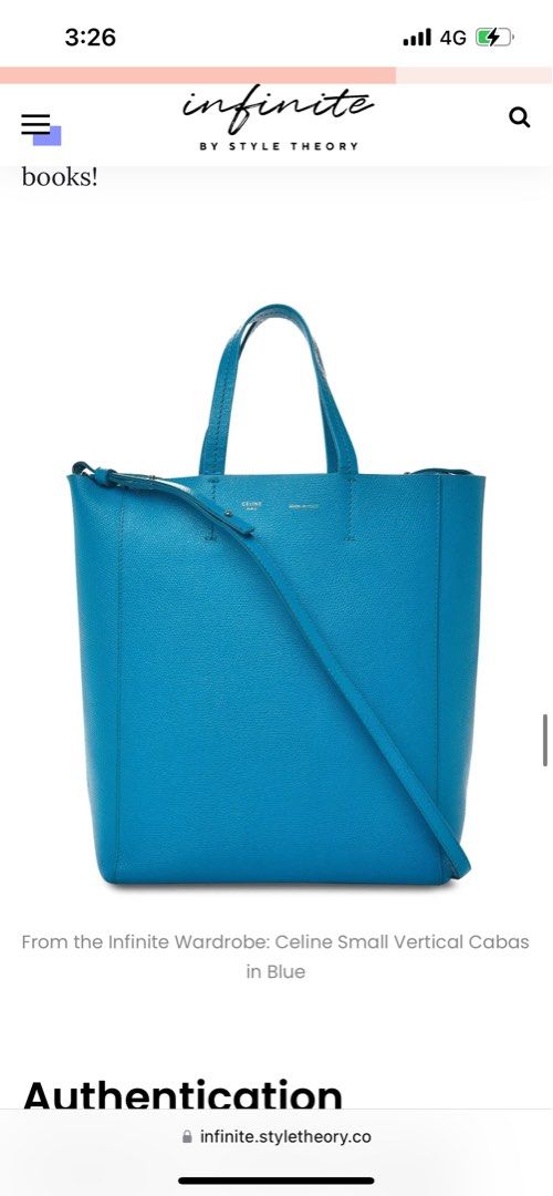 Celine Small Vertical Cabas in Blue, Luxury, Bags Wallets on