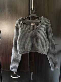 Crop cable knit jacket
