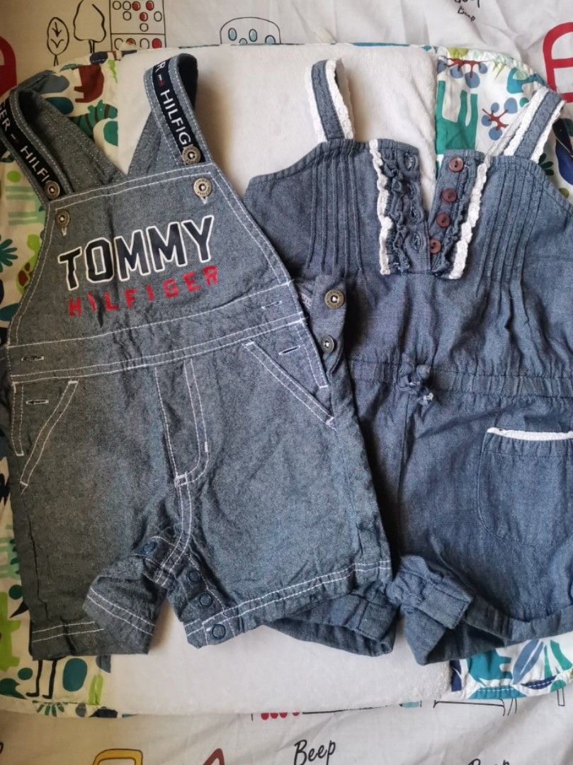 Denim Jumpers (Set of 2) (Category: Babies & Kids Fashion) located in Antipolo. Submitted by mysnarkles (Listing ID 1297142440, Image 1). Description: 1. authentic Tommy Hilfiger 2. authentic First Impressions.