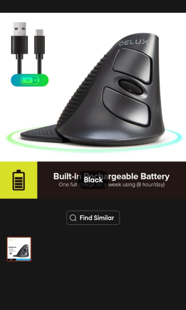 Ergonomic vertical mouse (Category: Mouse & Mousepads) located in Manila. Submitted by cha04254 (Listing ID 1297818006, Image 2). Description: used to try once by ny sister but did not like na its vertical. can do lalamove/cod for province can do J&T delivery. buyer will pay via videocall when im at the J&T.