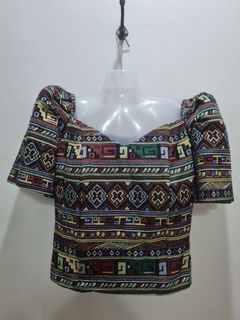 Filipiniana puff sleeve blouse