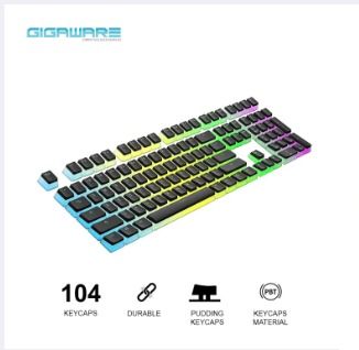 Gigaware PBT Double Shot 104 Keys Sideglow Pudding Keycaps (Category: Computer Keyboard) located in Manila. Submitted by gigaware (Listing ID 1297826953, Image 1). Description: "KEYCAPS only, Keyboard not included. Keyboard picture for effect purposes" Ergonomics ladder design. science is more comfortable Two color injection molding process, uniform light transmission,clear writing, durable and non fading Excellent material provides touches abras