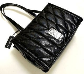 Karl Lagerfeld Paris  Large Tote bag Quilted  Black shiny