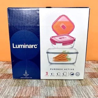 Luminarc Pure box. Set of 3 glass container.