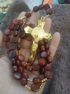 Made in Vatican Rome beautiful Buri beads St. Benedict protection rosary