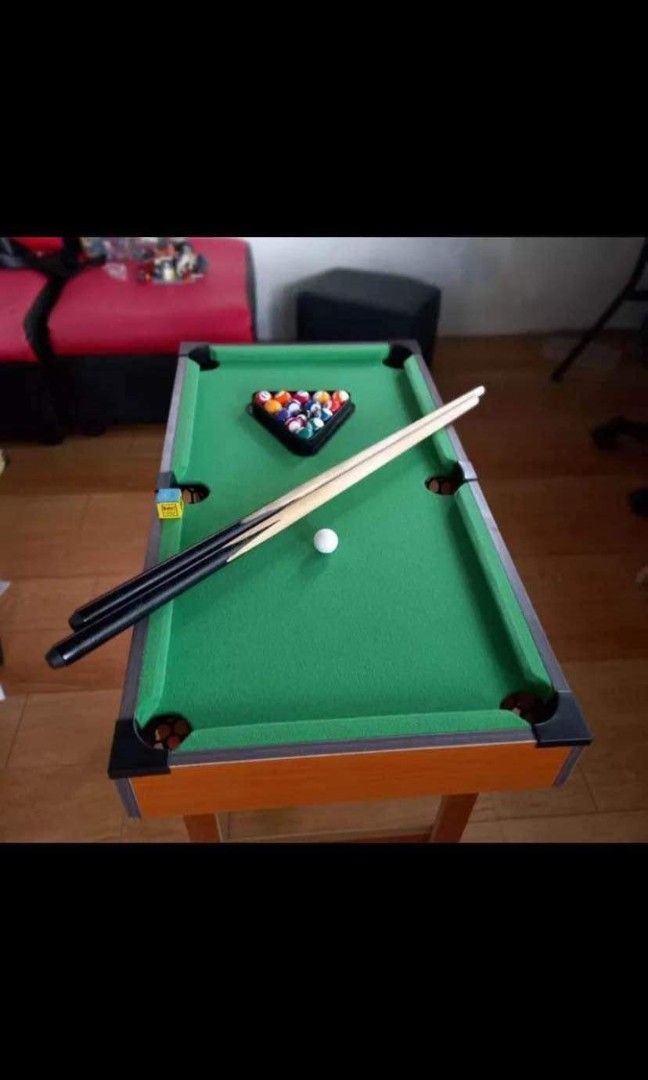 Mini Billiard Table Set for Kids 76*40*58cm (Category: Kids Toys) located in Caloocan City. Submitted by onlineshoppersph (Listing ID 1297836221, Image 2). Description: Mini billiard Available ganian sizes😍 76x40x58cm inclusion : 🎱 table pool with stand 🎱16 pcs marble balls 🎱2 pcs wooden taco 🎱1 tisa 🎱1 triangle ✅100% Brand New ✅Good Quality Cash On Deliver - Metro Manila - Delivery Fee/Handling Fee shouldered by BUYERS - DF/HF depends on B