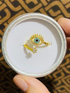 Minimalist Anti Evil Eye adjustable ring