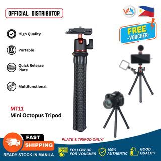 MT-11 Mini Flexible Tripod Stand Camera Tripod with Hidden Phone Holder with Cold Shoe Mount - VMI