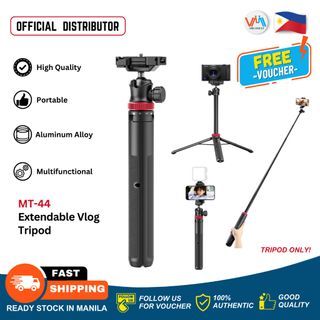 MT-44 Extendable Phone Tripod 59" Selfie Stick Phone Vlog Tripod Stand with 2 in 1 Phone Clip 360°