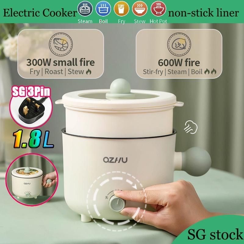 Multifunctional Mini Cooker Electric Non stick Cooker Mini Portable Outdoor Automatic All in one Cooking Pot Double Layer Cooking Pot Mini Multipurpose Cooker Pot Home Kitchen Appliances TV Home