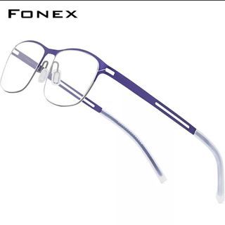 New FONEX B Titanium Glasses, Full Rimless Ultra-Lightweight
Square Myopia Prescription Eyeglasses