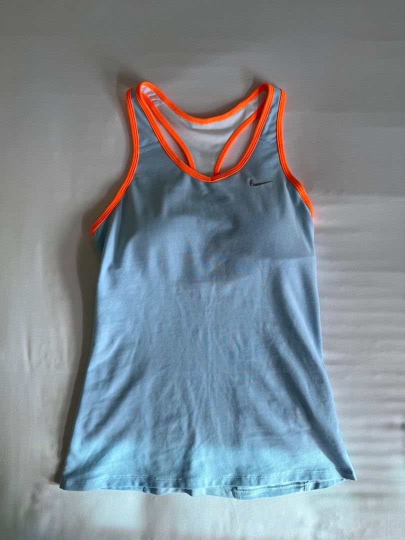 Nike Golf Tank Top in Baby Blue with Orange Contrast Lining Women s Fashion Activewear on Carousell