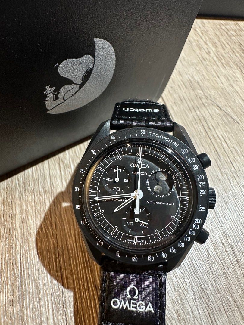 Snoopy x OMEGA x Swatch 出直し MoonSwatch Black