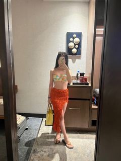 Orange 🍊 Beach Skirt with slit