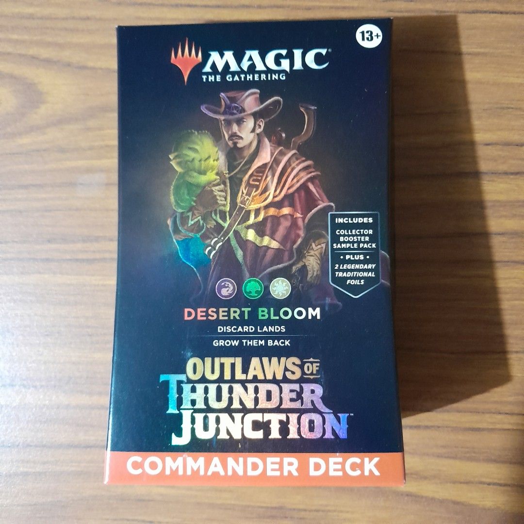 Outlaws of Thunder Junction Commander Deck - Desert Bloom Sealed MTG,  Hobbies & Toys, Toys & Games on Carousell
