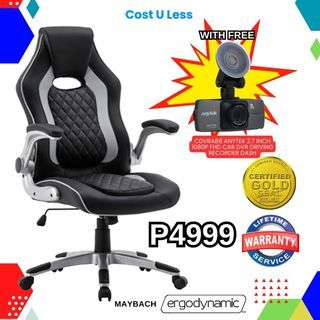 PROMO SALE W/ FREE DASH CAMERA! Ergodynamic MAYBACH Racing Inspired Faux Leather Chair, Racing Chair, Computer Gaming Chair, Cheap Gaming Chair, Office Furniture, Call Center Chair, Home Furniture, Work From Home Chair, Leather Gaming Chair, Vlogger Chair