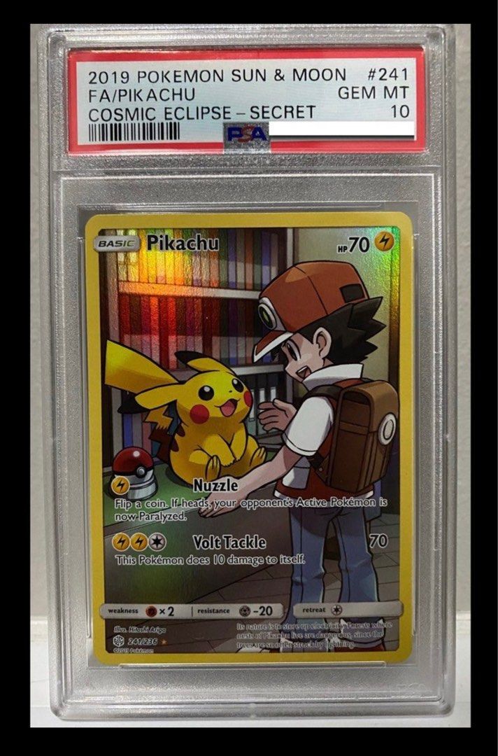 PSA 10] Pikachu Red Cosmic Eclipse Secret Rare #241 Pokemon Card TCG mint  charizard, Hobbies & Toys, Toys & Games on Carousell