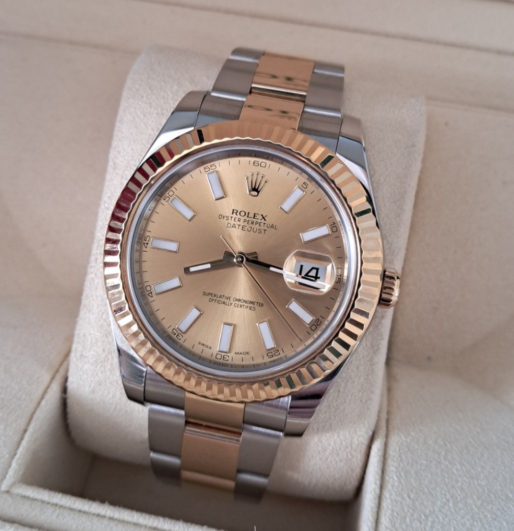 Rolex Datejust 41 (Category: Luxury Watches) located in Mandaluyong City. Submitted by 88nac (Listing ID 1297821452, Image 1). Description: 648k Slightly Neg Rolex Datejust 41 Two Tone Champagne Dial Full set 9.8/10 condition 2018 PM for inquiries.