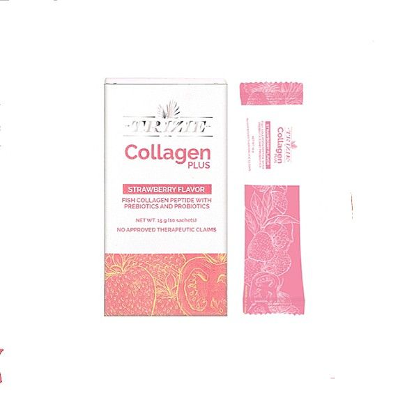 Trizie Collagen Plus (Category: Vitamins & Supplements) located in Manila. Submitted by virtualtindahanipaul (Listing ID 1003808416, Image 1). Description: TRIZIE Collagen Plus is a food supplement supercharged with YOUTHBOOSTERS (9,500mg Fish Collagen Peptides from Japan, Synbiotics (Probiotics and Prebiotics), Hyaluronic Acid, Vitamin C, B3, and CoQ10) to nourish youthful glowing skin and a balanced gut. Experience a Total Face and Body Glow-up