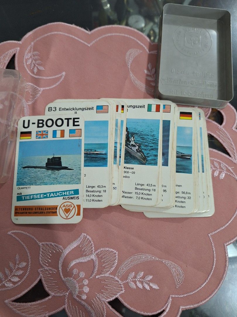 U - Boot quartet cards arround 1970 from ASS Germany (Category: Raw Singles) located in General Santos City (Dadiangas). Submitted by a69230fa2d2f6b3abc1e6c8c42d80f (Listing ID 1297883933, Image 2). Description: not complet 27 cards.