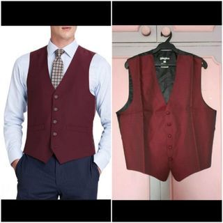 Vintage Gingiss Burgundy / Maroon Formal Jacquard / Brocade Vest