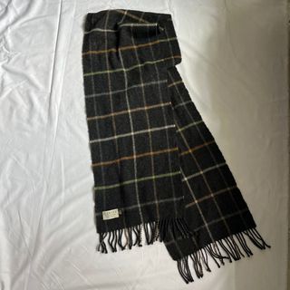 Vintage Striped Plaid Wool Scarf