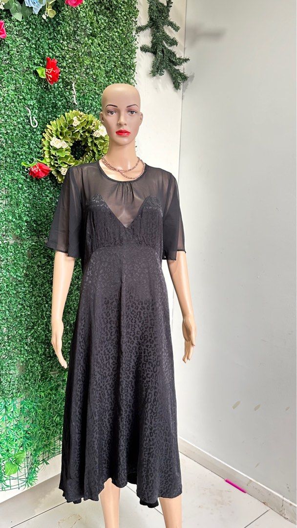 Zara Asymmetric Mesh dress with flare, Women's Fashion, Dresses & Sets,  Dresses on Carousell