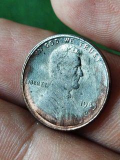1985d missing copper plating error penny